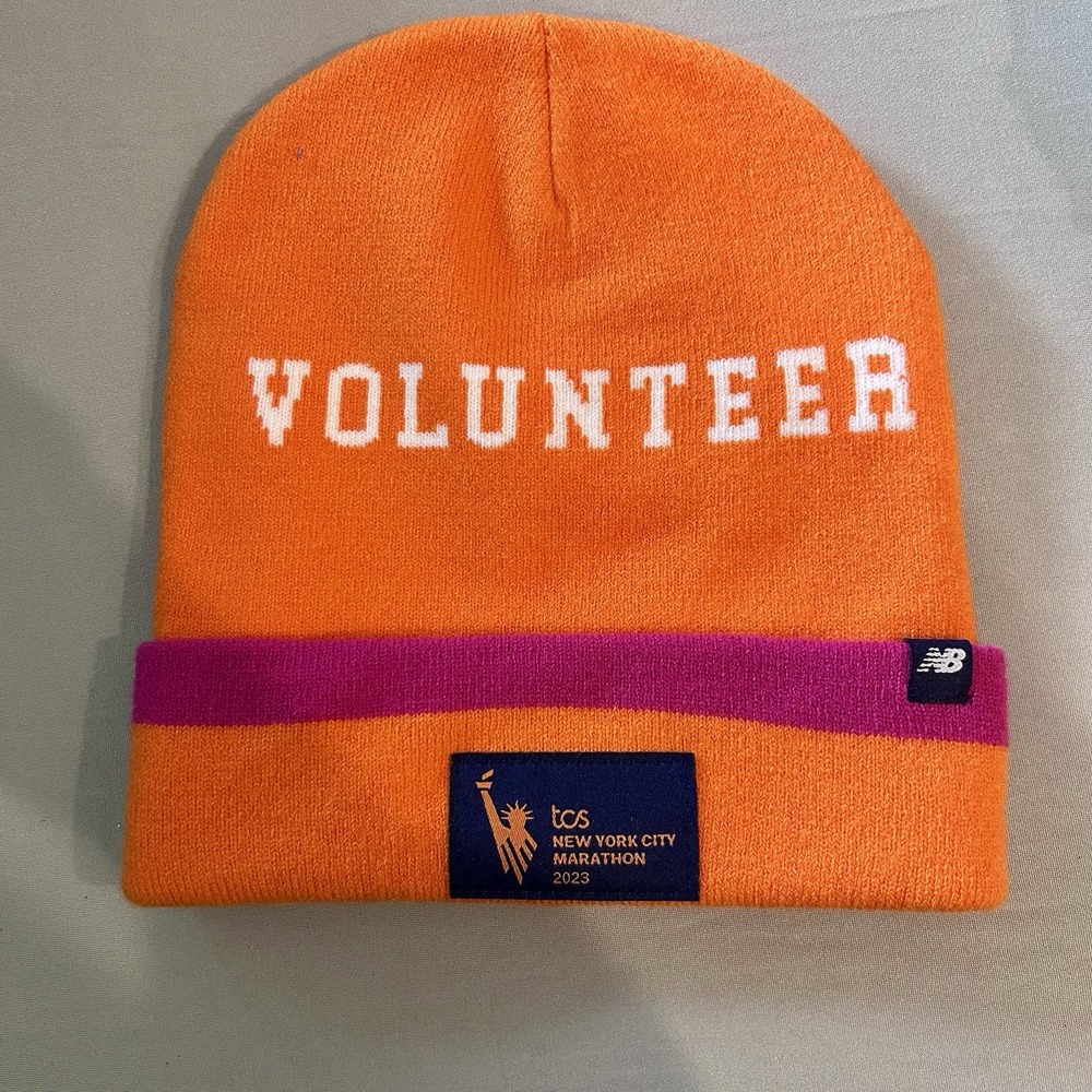 TCS NYC marathon 2023 New Balance‎ Volunteer Hat Orange & Pink